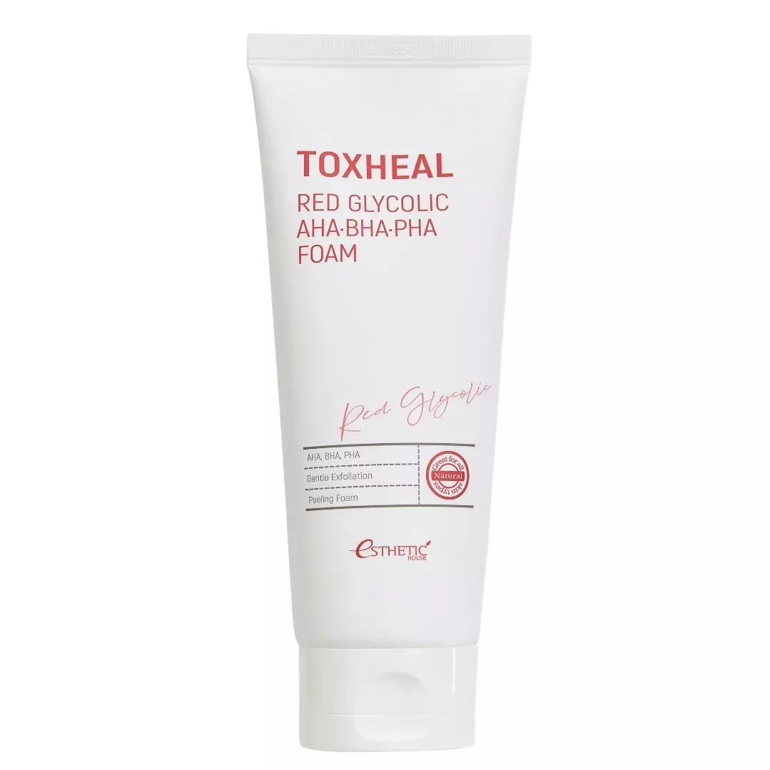 Пенка для умывания с кислотами Esthetic House Toxheal Red Glycolic Aha Bha Pha Foam